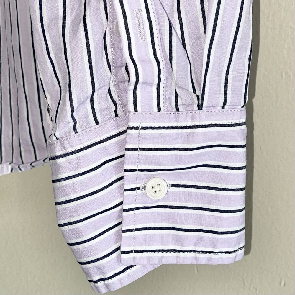 J Crew Garcon Classic Fit Shirt Plus Size 14 Top Striped Lavender Button Up - Picture 3 of 9